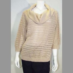 Pink & Gold Sparkle Cowl Neck Sweater - NY&Co XL